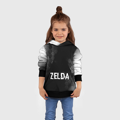 Детская толстовка Zelda glitch на темном фоне / 3D-Черный – фото 4