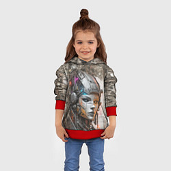 Толстовка-худи детская Системный андроид, цвет: 3D-красный — фото 2