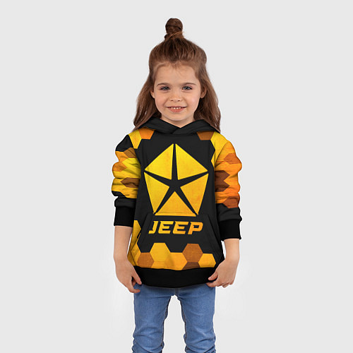 Детская толстовка Jeep - gold gradient / 3D-Черный – фото 4