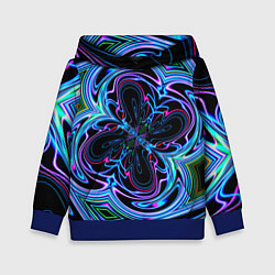 Толстовка-худи детская Абстракция neon, цвет: 3D-синий