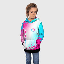 Толстовка-худи детская Genesis neon gradient style вертикально, цвет: 3D-черный — фото 2