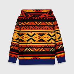 Толстовка-худи детская Узор в этническом стиле масаев, цвет: 3D-синий