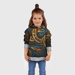 Толстовка-худи детская Паттерн в викингском стиле, цвет: 3D-меланж — фото 2
