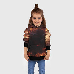 Толстовка-худи детская Взрыв нейронной звезды в космосе, цвет: 3D-черный — фото 2
