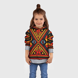 Толстовка-худи детская Геометрический узор в африканском стиле, цвет: 3D-меланж — фото 2