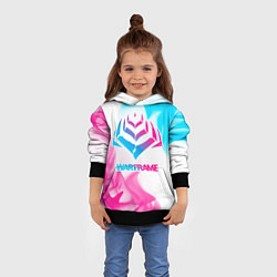 Толстовка-худи детская Warframe neon gradient style, цвет: 3D-черный — фото 2