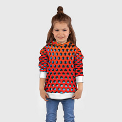 Толстовка-худи детская Перфорированная металлическая текстура, цвет: 3D-белый — фото 2