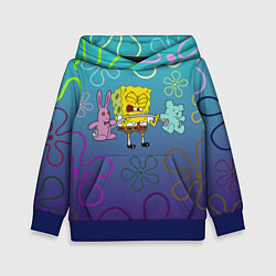 Толстовка-худи детская Spongebob workout, цвет: 3D-синий