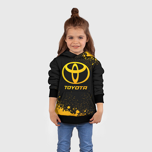 Детская толстовка Toyota - gold gradient / 3D-Черный – фото 4