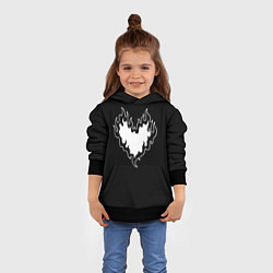 Толстовка-худи детская Burning heart, цвет: 3D-черный — фото 2
