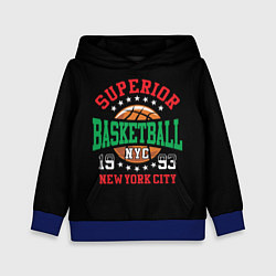 Толстовка-худи детская Superior basketball, цвет: 3D-синий