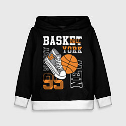 Толстовка-худи детская Basketball New York, цвет: 3D-белый