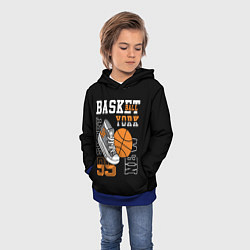 Толстовка-худи детская Basketball New York, цвет: 3D-синий — фото 2