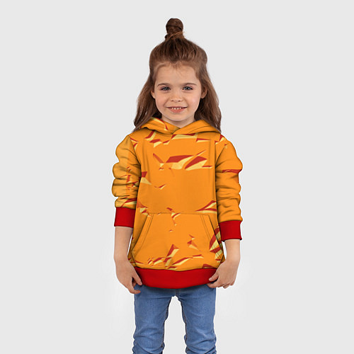 Детская толстовка Оранжевый мотив / 3D-Красный – фото 4