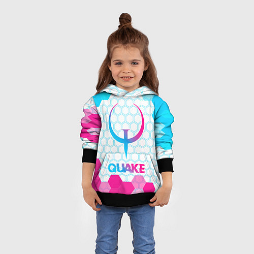 Детская толстовка Quake neon gradient style / 3D-Черный – фото 4