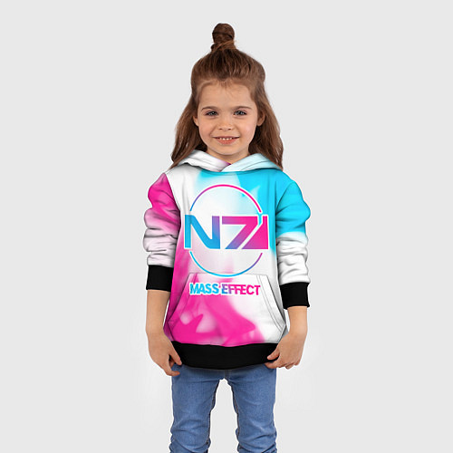 Детская толстовка Mass Effect neon gradient style / 3D-Черный – фото 4