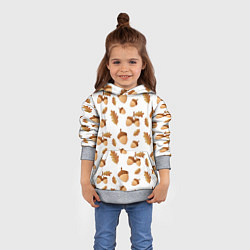 Толстовка-худи детская Желуди и листья, цвет: 3D-меланж — фото 2