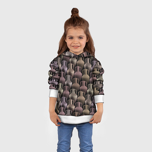 Детская толстовка Разноцветные амфоры / 3D-Белый – фото 4