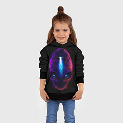 Толстовка-худи детская UFO alien head, цвет: 3D-черный — фото 2