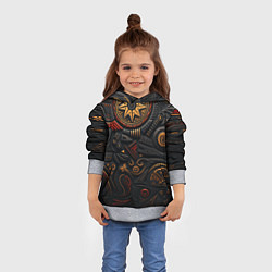 Толстовка-худи детская Абстрактный узор в славянской стилистике, цвет: 3D-меланж — фото 2