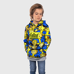 Толстовка-худи детская Fallout logo game, цвет: 3D-меланж — фото 2