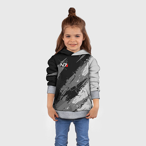 Детская толстовка N7 - mass effect monochrome / 3D-Меланж – фото 4