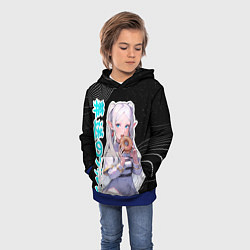 Толстовка-худи детская Фрирен кушает пончик, цвет: 3D-синий — фото 2