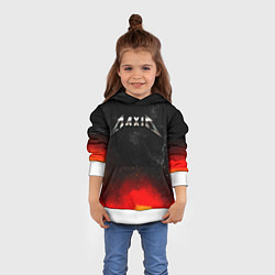 Толстовка-худи детская Максим в стиле Металлика - огонь и искры, цвет: 3D-белый — фото 2