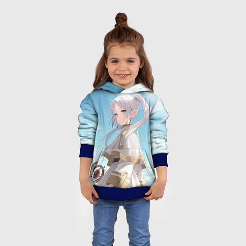 Детская толстовка Фрирен и небо - эльфийка / 3D-Синий – фото 4