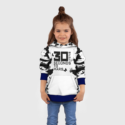 Детская толстовка 30 Second to mars buterfly / 3D-Синий – фото 4