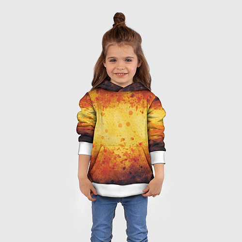 Детская толстовка Абстракция - yellow scales / 3D-Белый – фото 4
