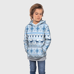 Толстовка-худи детская Blue sweater with reindeer, цвет: 3D-меланж — фото 2