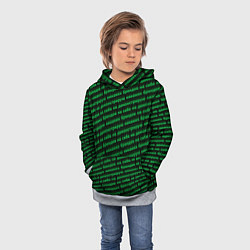 Толстовка-худи детская Никаких брендов зелёный, цвет: 3D-меланж — фото 2