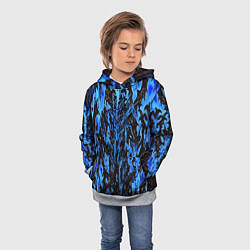 Толстовка-худи детская Демонический доспех синий, цвет: 3D-меланж — фото 2