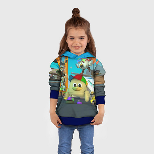 Детская толстовка Маленький Мальчик Чикен Ган / 3D-Синий – фото 4