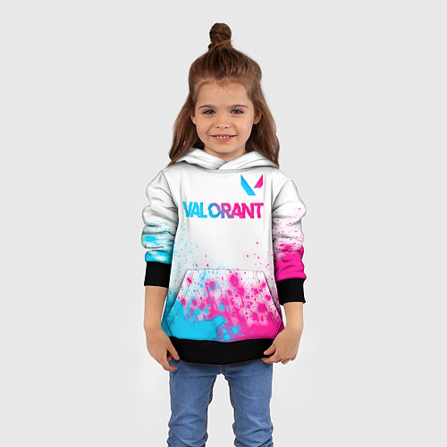 Детская толстовка Valorant neon gradient style посередине / 3D-Черный – фото 4