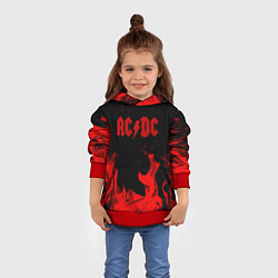 Толстовка-худи детская AC DC огненный стиль, цвет: 3D-красный — фото 2