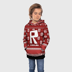 Толстовка-худи детская Roblox christmas sweater, цвет: 3D-черный — фото 2