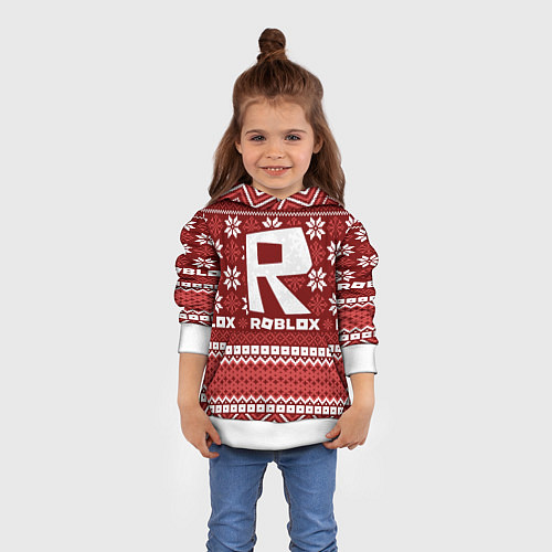 Детская толстовка Roblox christmas sweater / 3D-Белый – фото 4
