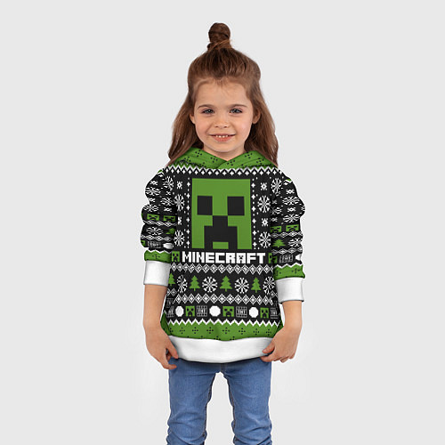 Детская толстовка Minecraft christmas sweater / 3D-Белый – фото 4