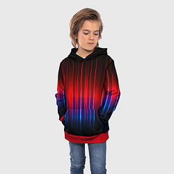 Толстовка-худи детская Неоновый узор неоновая шкала, цвет: 3D-красный — фото 2