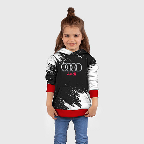 Детская толстовка AUDI sport краски / 3D-Красный – фото 4