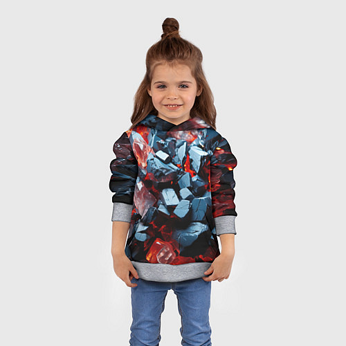 Детская толстовка Янтарные камни асбтракция / 3D-Меланж – фото 4