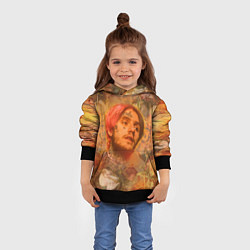 Толстовка-худи детская Lil Peep розы, цвет: 3D-черный — фото 2