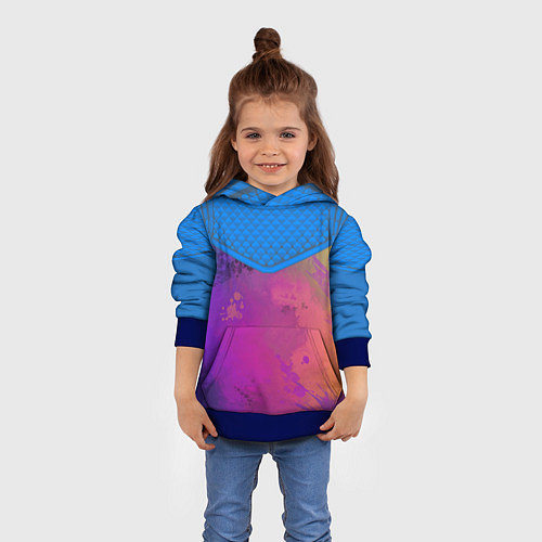 Детская толстовка Кляксы и цветной туман / 3D-Синий – фото 4