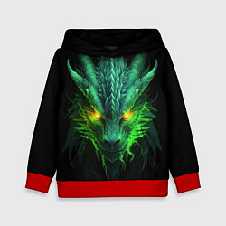Детская толстовка Светящийся зеленый дракон 2024