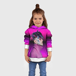 Толстовка-худи детская Lil Peep фиолетовый лук, цвет: 3D-белый — фото 2