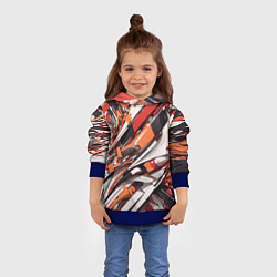 Толстовка-худи детская Абстракционная иллюстрация, цвет: 3D-синий — фото 2