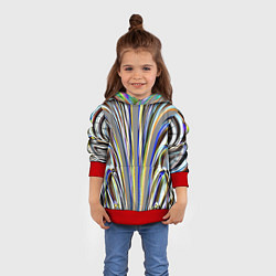 Толстовка-худи детская Струйчатый перламутровый узор, цвет: 3D-красный — фото 2