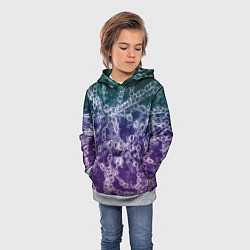 Толстовка-худи детская Абстракция - ДНК цепочка, цвет: 3D-меланж — фото 2